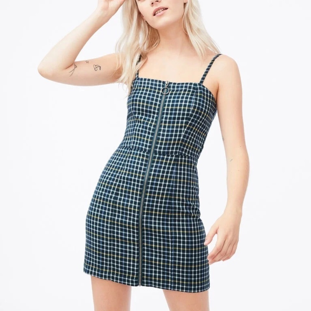 Aeropostale Plaid Zip Front Dress Medium